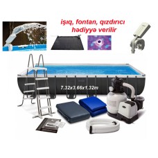 Каркасный прямоугольный бассейн Intex 26364 732х366х132 см Ultra XTR